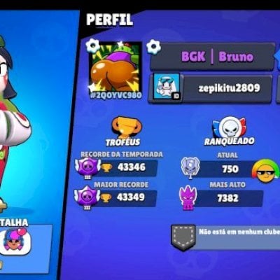 🔥 CONTA DE BRAWL STARS, 43K 🏆, CRIADA EM 2018, 162 SKINS, 76 BRAWLERS 🔥