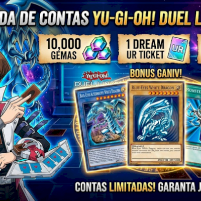 [CONTAS YU GI OH DUEL LINKS] 10k Gemas + 1 UR ticket + 2 SR ticket + bônus