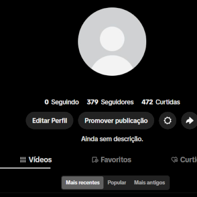 CONTA TIK TOK 379 SEGUIDORES E 472 CURTIDAS (CONTAS TIK TOK)