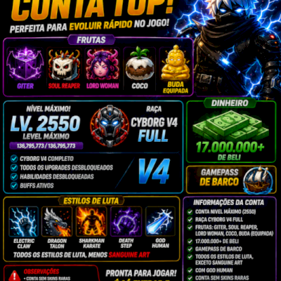 Conat com v4 full CDK GOD HUMAN SOUL GUITTAR BUDA EQUIPADA LVL MAX