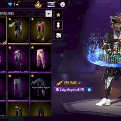 CONTA NÍVEL 72 + 2 CALÇA ANGELICAL E ROUPAS raras