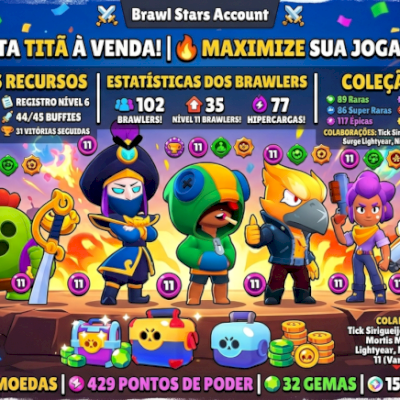 Conta maximizada brawl Stars várias skins de parcerias e raras