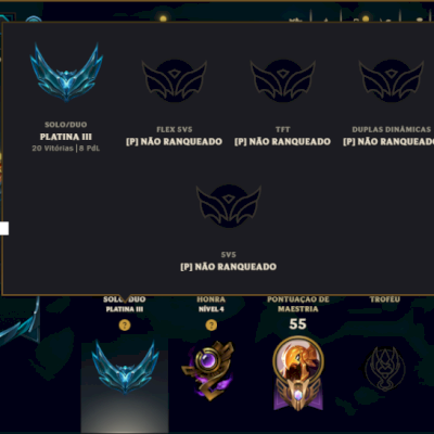 Platina 3 com 50 Champs e 48 Skins ( ADC / MID )
