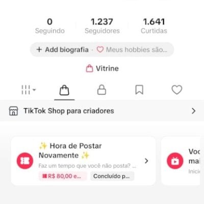 CONTA TIK TOK SHOP 1,2K DE SEG E 1,6K DE CURT (SHOP ATIVO) (CONTAS TIK TOK)
