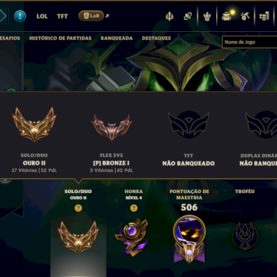 Ouro 2 com TODOS os Champs e 175 Skins ( MID / ADC / JG ) +1 Prestigio