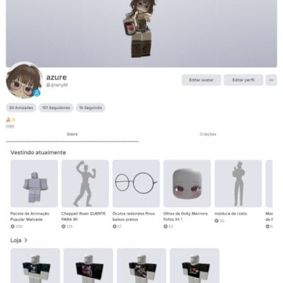 Conta Roblox Feminina com Vários Itens e Cabelos