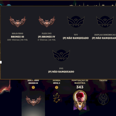 Bronze 3 com 140 Champs e 130 Skins ( Mais de 200 Jogos )