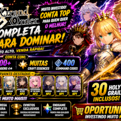 CONTA TOP FATE GRAND ORDER NA (56 PERSONAGENS 5*)