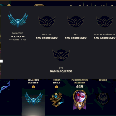 Platina 4 com TODOS os Champs e 254 Skins ( MAIN ADC )