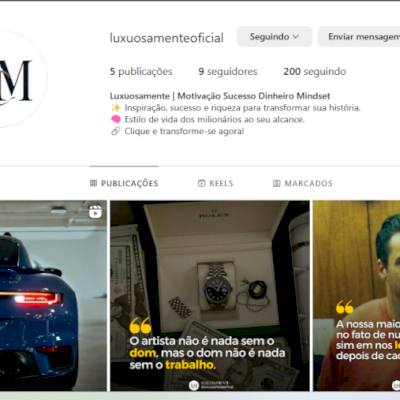 CONTA A VENDA (SENHA FORTE + A2F) - página para instagram dark