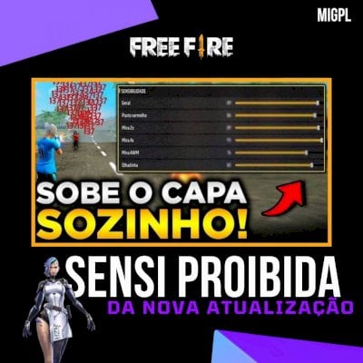 SENSI PROIBIDA DEPOIS DA ATUALIZAÇÃO QUE SÓ SOBE CAPA NO FREE FIRE! 🔥