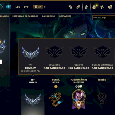 Unranked com TODOS os Champs e 309 Skins ( MID / ADC / JG )