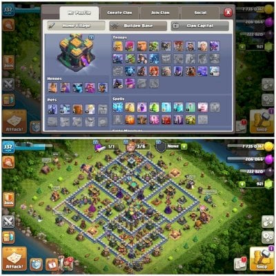 CLASH OF CLANS CV14 CORE MAX MANOPLA GIGANTE LV12 + 9 LIVROS MÁGICOS