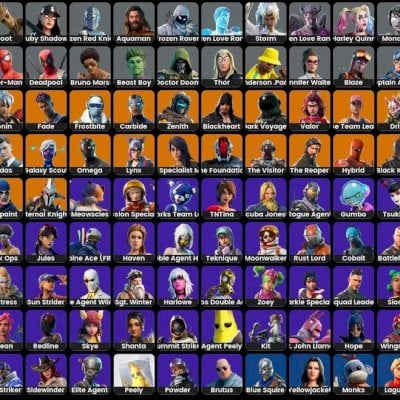 Conta com mais de 150 skins, cosméticos e danças raras.