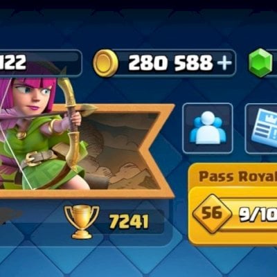 CONTA CLASH ROYALE | BRUXA EVOLUÍDA LVL 14 | 7241 TROFÉUS | 929 GEMAS + 280.588$