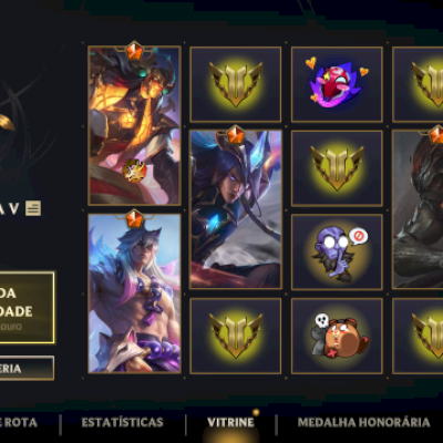 Conta lvl 182, Tem 123 skins, Elo Platina I