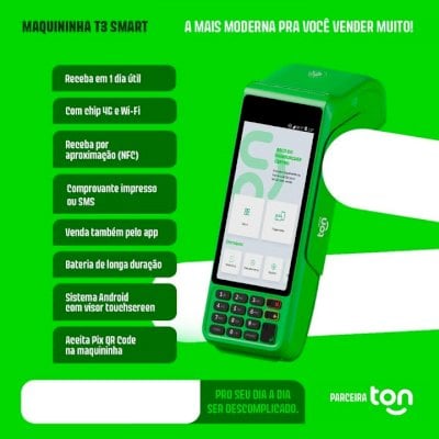 MÁQUINA DE CARTÃO TON MAIS BARATO COMPRE CONOSCO