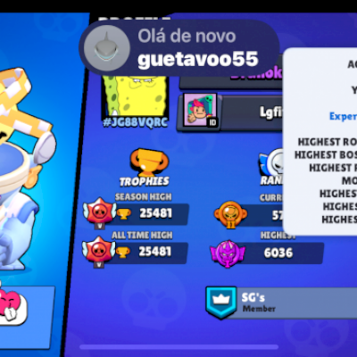 Conta rara de brawl star