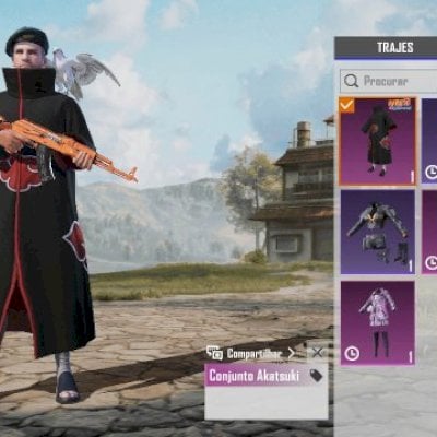 CONTA PUBG MOBILE NIVEL 15 COM O CONJUNTO AKATSUKI + EMOTE DO SPIDER-MAN
