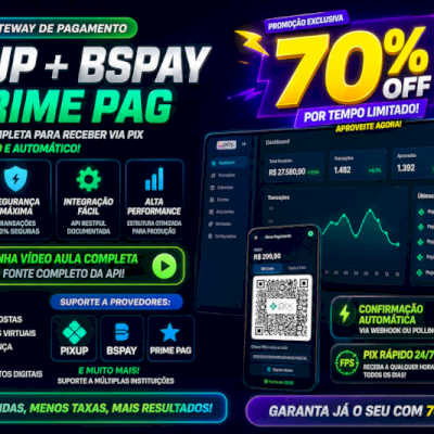 Script Gateway De Pagamentos Oficial Pixup/Bspay Api + Codigo Fonte Completo