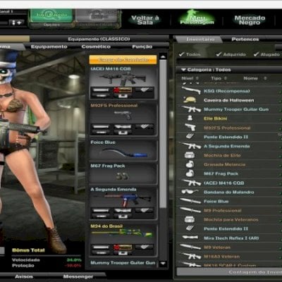 Conta Combat Arms, com varios itens permanentes.