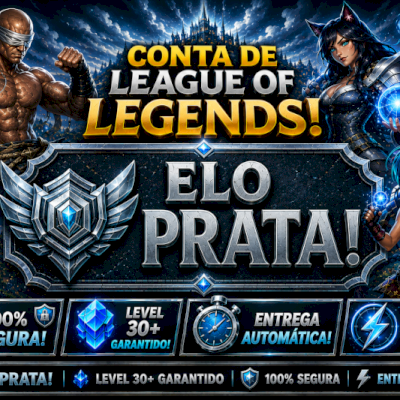 [Entrega Automática]PRATA 3, HONRA 4, UPADA NA MÃO, LOL LVL 34, 2K EA, 2 SKINS