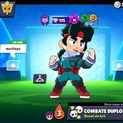 Conta maximizada, 57 mil troféus,  todos os brawls e skins de parceria