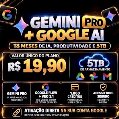 Gemini AI Pro 18 Meses – 5TB + Recursos Premium
