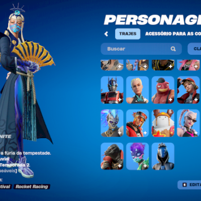 Conta Fortnite 45 skins de personagens, 60 picaretas e algumas danças