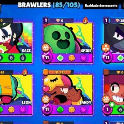 🔥 CONTA BRAWL STARS 33800 TROFÉUS | 85 BRAWLERS, 9 lendários e a kaze