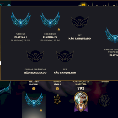 Platina 4 com TODOS os Champs e 299 Skins +16 Vitoriosas