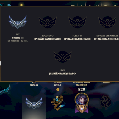 Unranked com TODOS os Champs e 163 Skins ( MID / JG / ADC )