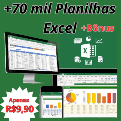 Mega Pack + 70.000mil Planilhas Excel Editavel + Bônus - Entrega Imediata