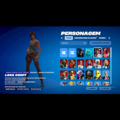 Conta tryhard com muitas skins e picaretas. Alguns passes do capítulo 2 e 3.