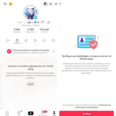 CONTA TIKTOK SHOP 2,5k a 5k SEGUIDORES BR SEM DOC | PRONTA PARA USO!
