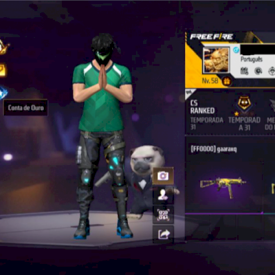 CONTA FREE FIRE 5 ANOS COM MUITAS SKINS