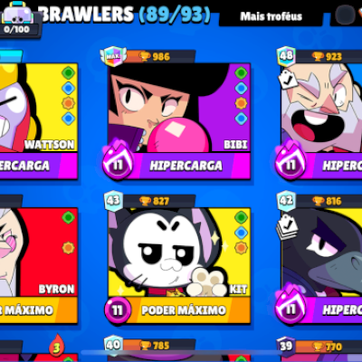 Conta Brawl Stars 37900 trofeus, 89 brawlers, 194 skins, Fama global III , 2022