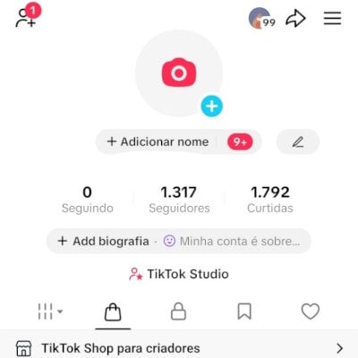 CONTA TIK TOK SHOP 1,3K DE SEG E 1,7K DE CURT (SHOP ATIVO) (CONTAS TIK TOK)
