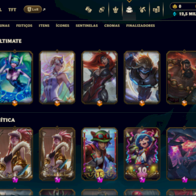 CONTA LOL, FULL CHAMPS, 12K ESSENCIA AZUL, LVL 1068, 822 SKINs, 494 CROMAS