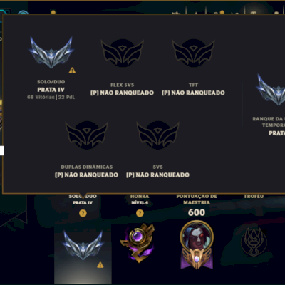 Prata 4 com TODOS os Champs e 234 Skins +13 Vitoriosas