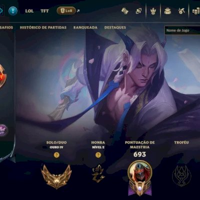 Conta Level 448, Todos os campeões, 125 skins, 39K EA, Acesso Full. Gold IV