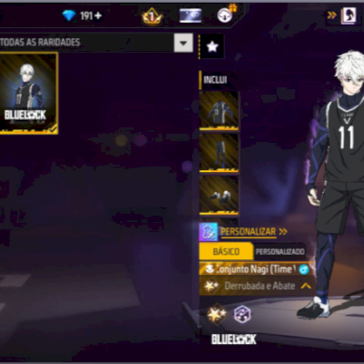 Conta free fire com conjunto nagi
