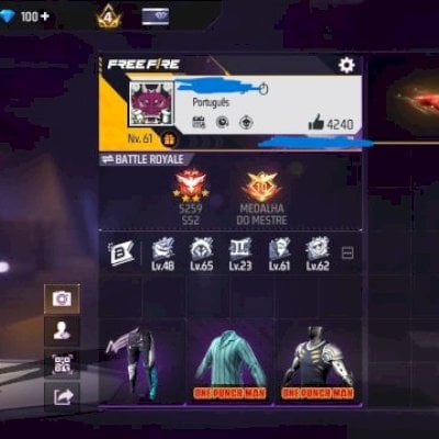 CONTA DE FREE FIRE COM ONE PUNCH-MAN