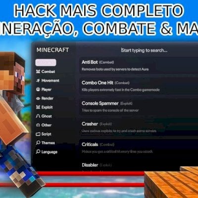 Hack Minecraft Completo - PVP, Mineração & Mais
