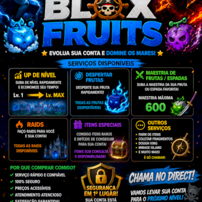 Serviços de Blox Fruits | Level, Raids, Frutas Awaken e Mais