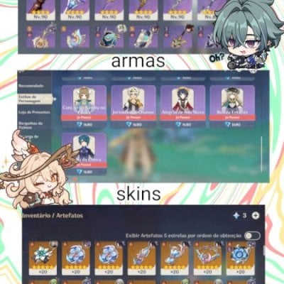 Combo hoyoverse | 60+ limitados! | +10 armas assinaturas e mais!