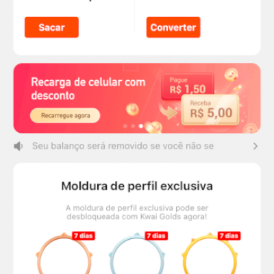 Vendo conta do Kwai com saldo na plataforma
