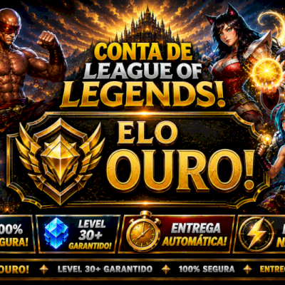 [ENTREGA AUTOMÁTICA]LOL OURO, 64 SKINS, 2 ULTIMATE, 1 MÍTICA, 5 LENDÁRIA! 10K EA