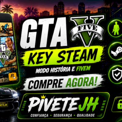 🔑 KEY GRAND THEFT AUTO V PERMANENTE | NA SUA CONTA STEAM | PROMOÇÃO !!