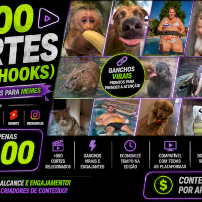 +500 Cortes Meme Hooks-Ganchos Virais para Memes, Reels e Shorts-ENTREGA AUTOMÁT